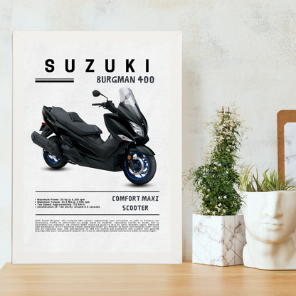SUZUKI Burgman 400 Tekli Ahşap Motosiklet Tablo