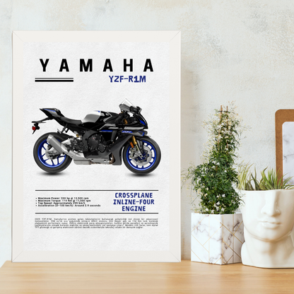 YAMAHA YZF-R1M Tekli Ahşap Motosiklet Tablo