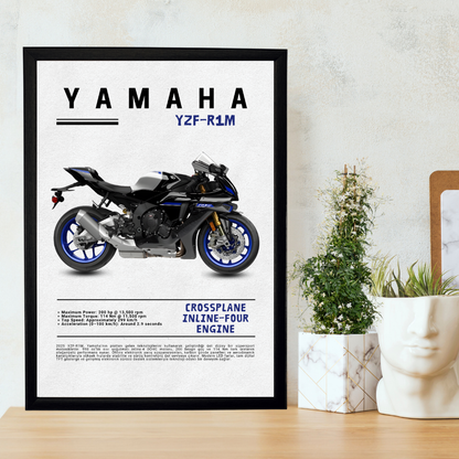 YAMAHA YZF-R1M Tekli Ahşap Motosiklet Tablo