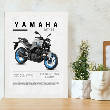 YAMAHA MT-25 Tekli Ahşap Motosiklet Tablo