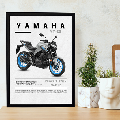 YAMAHA MT-25 Tekli Ahşap Motosiklet Tablo