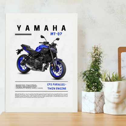 YAMAHA MT-07 Tekli Ahşap Motosiklet Tablo