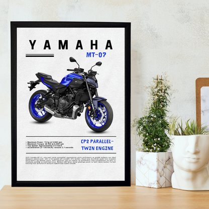 YAMAHA MT-07 Tekli Ahşap Motosiklet Tablo