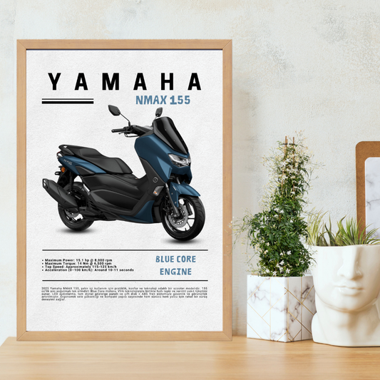 YAMAHA NMax 155 Tekli Ahşap Motosiklet Tablo