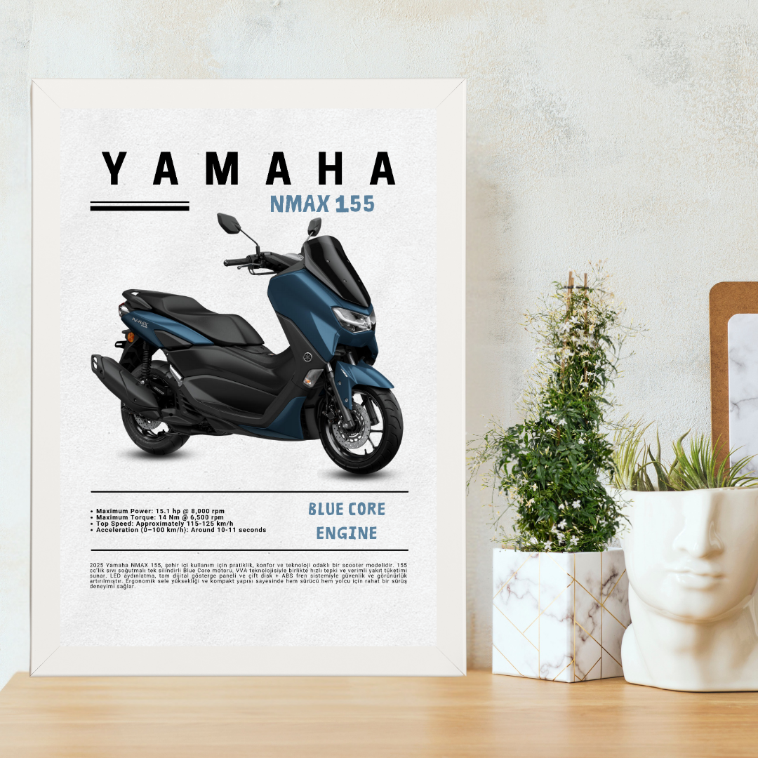 YAMAHA NMax 155 Tekli Ahşap Motosiklet Tablo