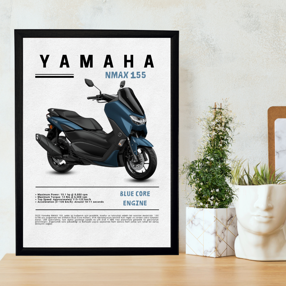 YAMAHA NMax 155 Tekli Ahşap Motosiklet Tablo
