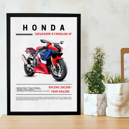 HONDA-Cbr1000RR-R Fireblade SP Tekli Ahşap Motosiklet Tablo