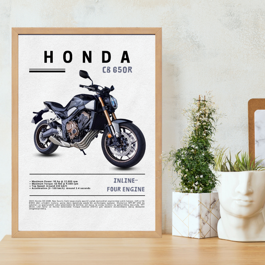 HONDA CB 650R Tekli Ahşap Motosiklet Tablo