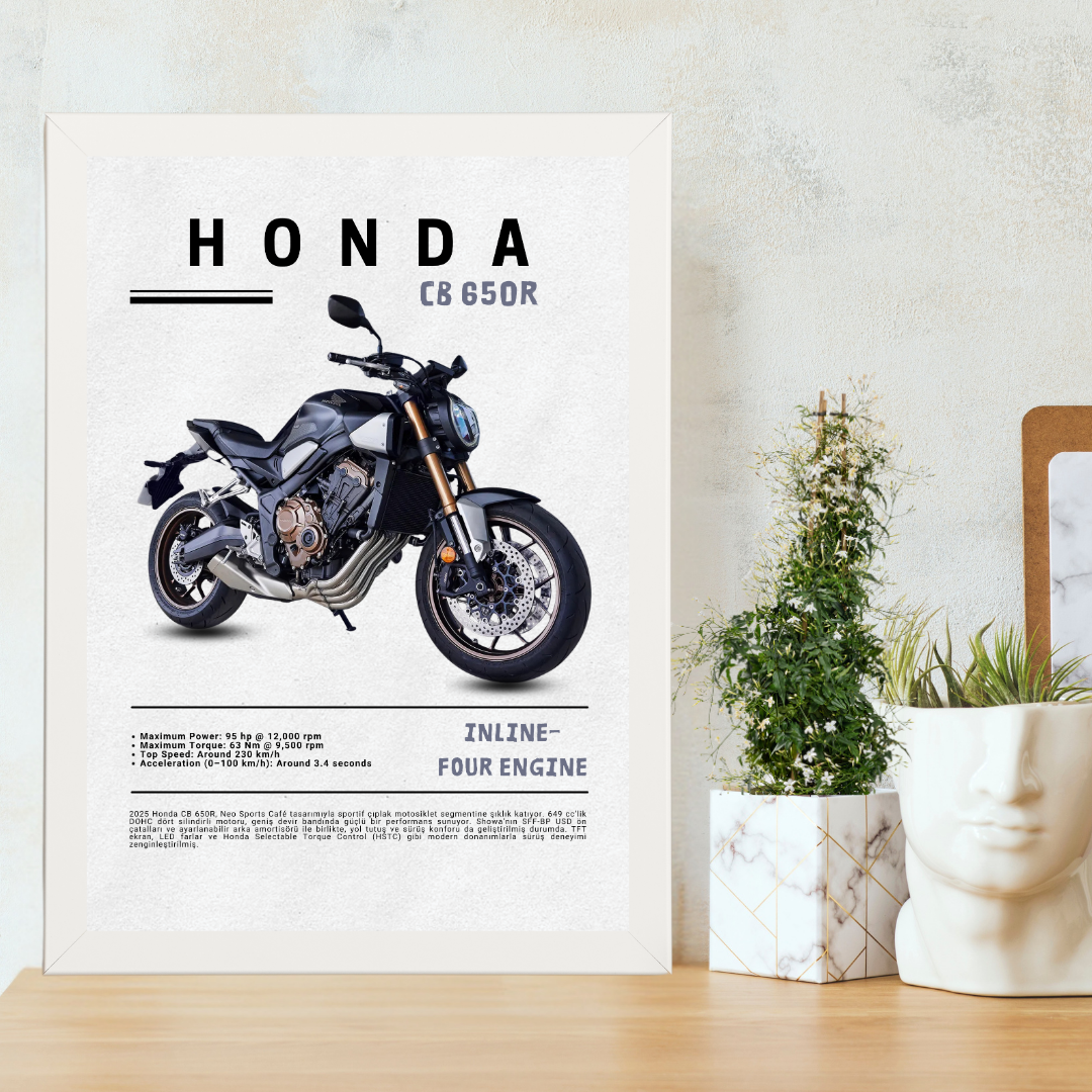 HONDA CB 650R Tekli Ahşap Motosiklet Tablo