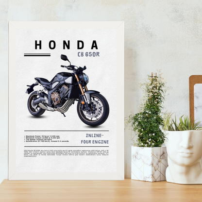 HONDA CB 650R Tekli Ahşap Motosiklet Tablo