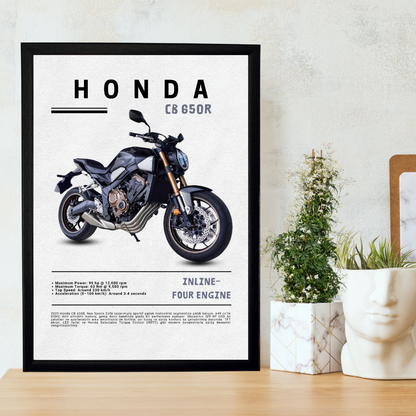 HONDA CB 650R Tekli Ahşap Motosiklet Tablo