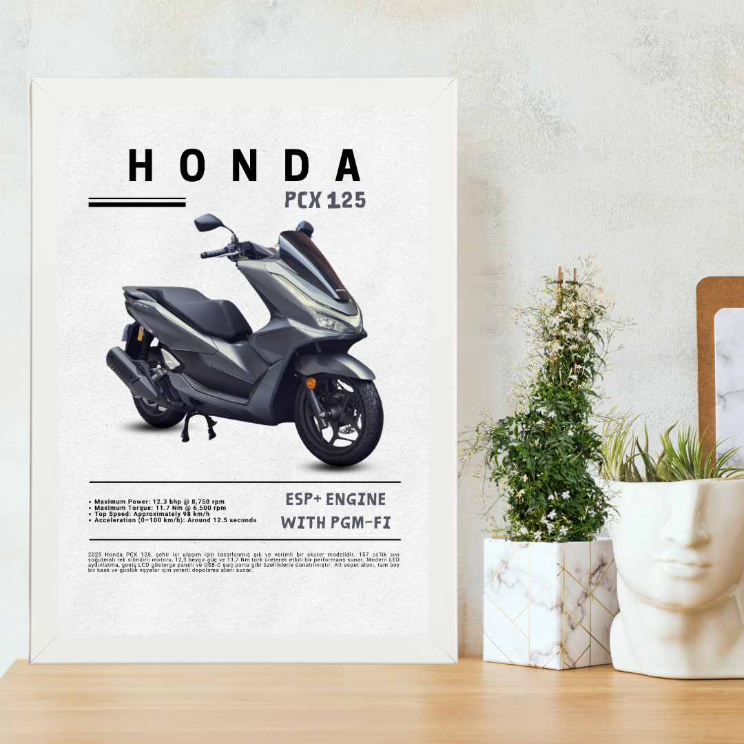 HONDA PCX 125 Tekli Ahşap Motosiklet Tablo
