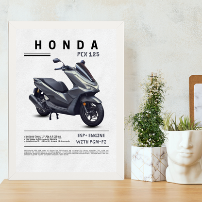 HONDA PCX 125 Tekli Ahşap Motosiklet Tablo