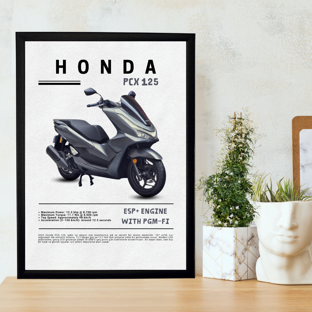 HONDA PCX 125 Tekli Ahşap Motosiklet Tablo