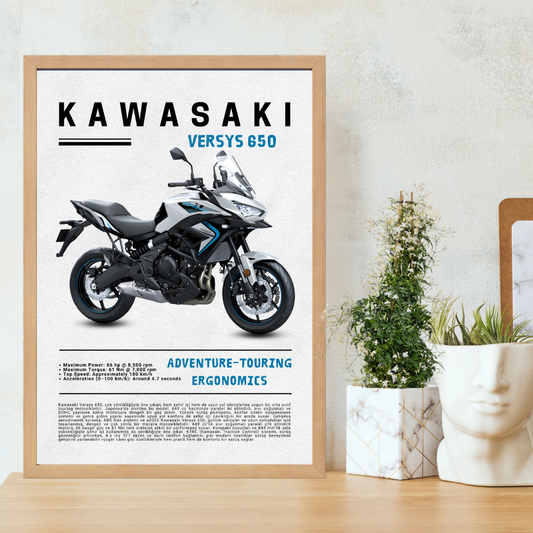 KAWASAKI Versys 650 Tekli Ahşap Motosiklet Tablo