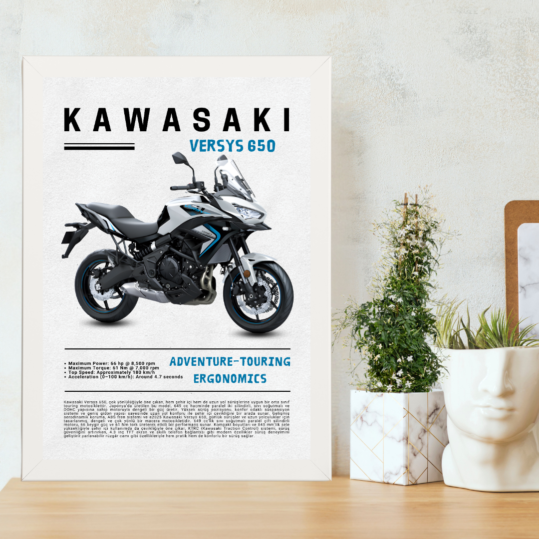 KAWASAKI Versys 650 Tekli Ahşap Motosiklet Tablo