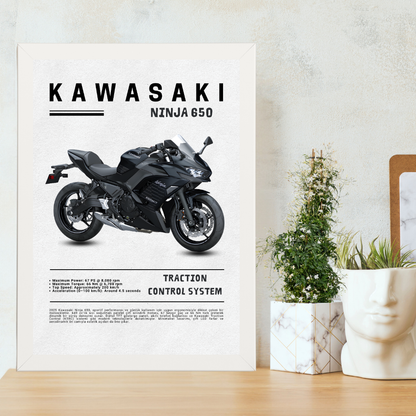 KAWASAKI Ninja 650 Tekli Ahşap Motosiklet Tablo