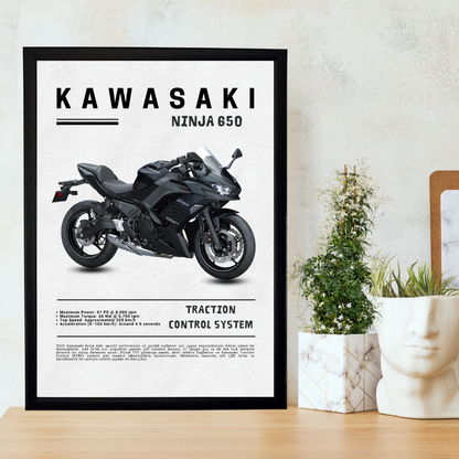 KAWASAKI Ninja 650 Tekli Ahşap Motosiklet Tablo