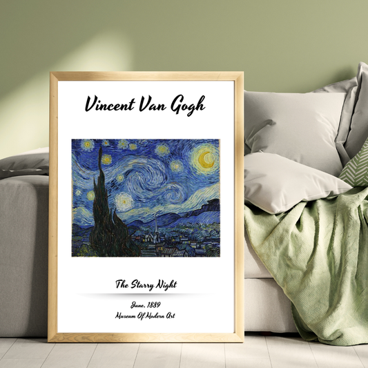 Van Gogh Ahşap Çerçeve Oda-Mutfak Tablosu