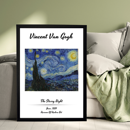 Van Gogh Ahşap Çerçeve Oda-Mutfak Tablosu