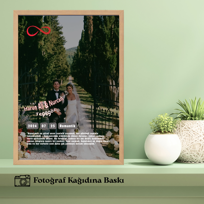 Sevgiliye ve Dostuna Özel Tekli Ahşap Film Tablosu (fotoğraflı)