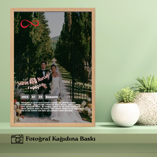 Sevgiliye ve Dostuna Özel Tekli Ahşap Film Tablosu (fotoğraflı)