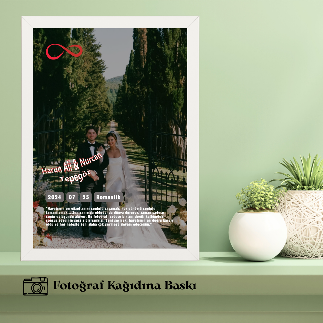 Sevgiliye ve Dostuna Özel Tekli Ahşap Film Tablosu (fotoğraflı)