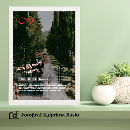 Sevgiliye ve Dostuna Özel Tekli Ahşap Film Tablosu (fotoğraflı)