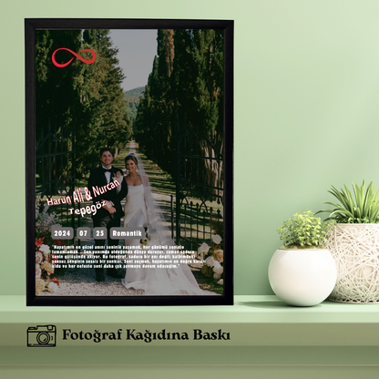 Sevgiliye ve Dostuna Özel Tekli Ahşap Film Tablosu (fotoğraflı)
