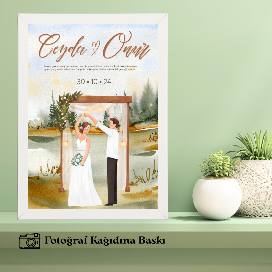 Eşe ve Sevgiliye Özel Tekli Ahşap Tablo 2 (kişiye özel)
