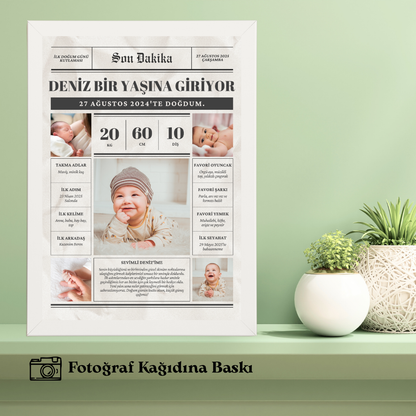 Bebeklerin Yeni Yaşına Özel Tekli Anı Tablosu (fotoğraflı)