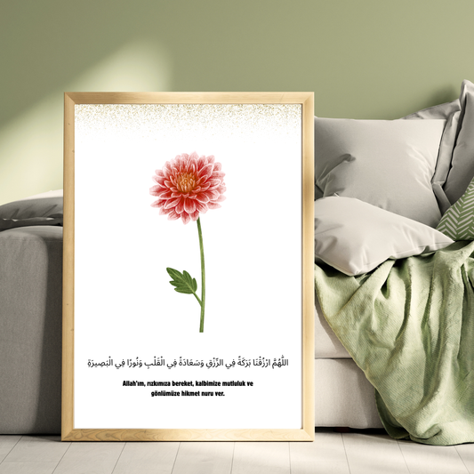 Soft Çiçek 2 Ahşap Çerçeve Oda-Mutfak Tablosu