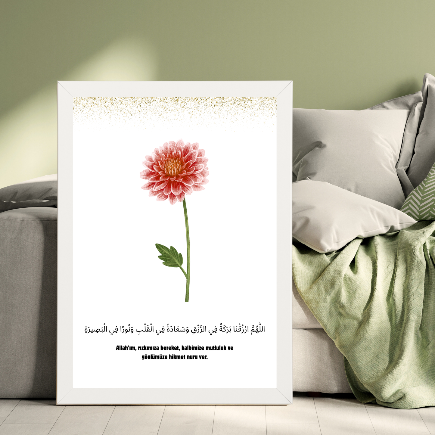 Soft Çiçek 2 Ahşap Çerçeve Oda-Mutfak Tablosu