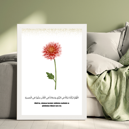 Soft Çiçek 2 Ahşap Çerçeve Oda-Mutfak Tablosu