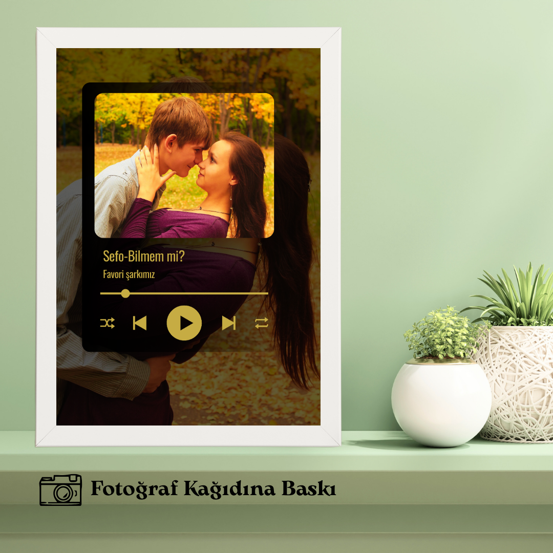 Sevgiliye ve Dostuna Özel Tekli Müzikli Tablo (fotoğraflı)
