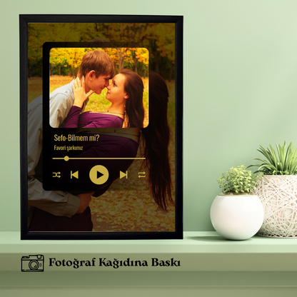 Sevgiliye ve Dostuna Özel Tekli Müzikli Tablo (fotoğraflı)