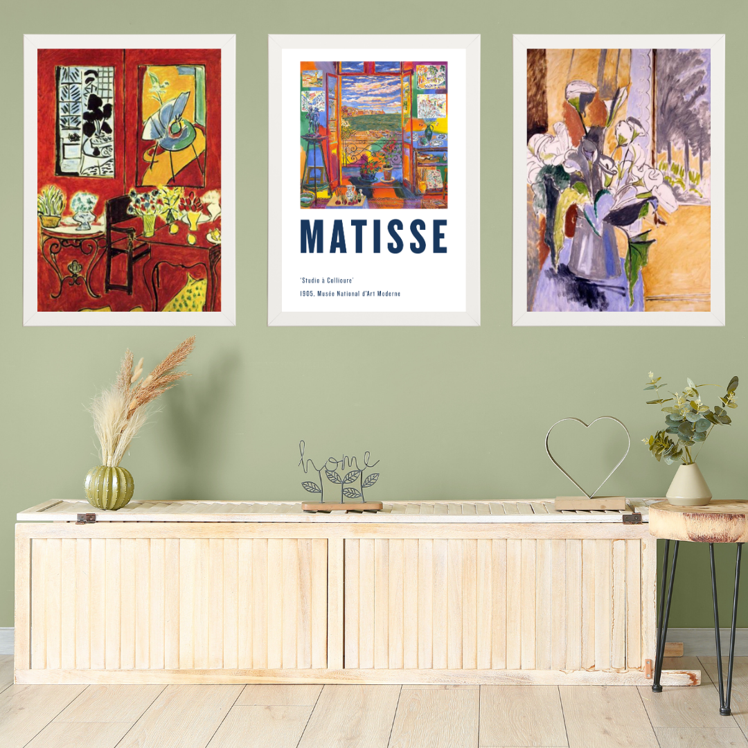 Matisse 3'lü Set Ahşap Çerçeve Oda-Mutfak Tablosu