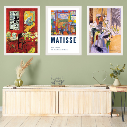 Matisse 3'lü Set Ahşap Çerçeve Oda-Mutfak Tablosu