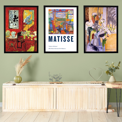 Matisse 3'lü Set Ahşap Çerçeve Oda-Mutfak Tablosu