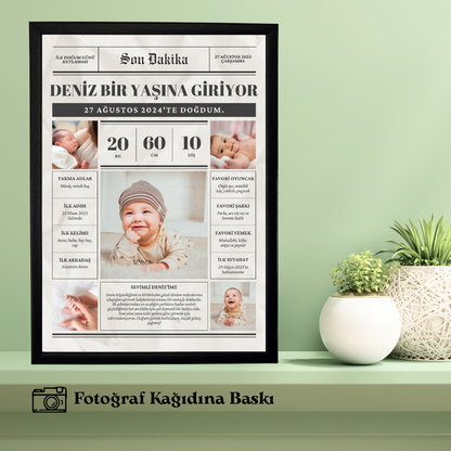Bebeklerin Yeni Yaşına Özel Tekli Anı Tablosu (fotoğraflı)