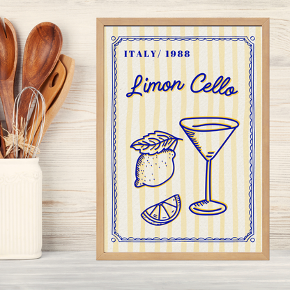 Limon Cello Ahşap Çerçeve Oda-Mutfak Tablosu