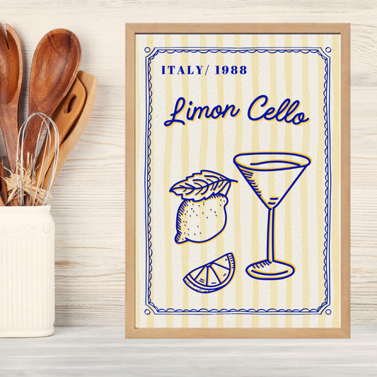Limon Cello Ahşap Çerçeve Oda-Mutfak Tablosu