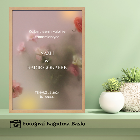 Eşe ve Sevgiliye Özel Tekli Ahşap Tablo 5 (kişiye özel)