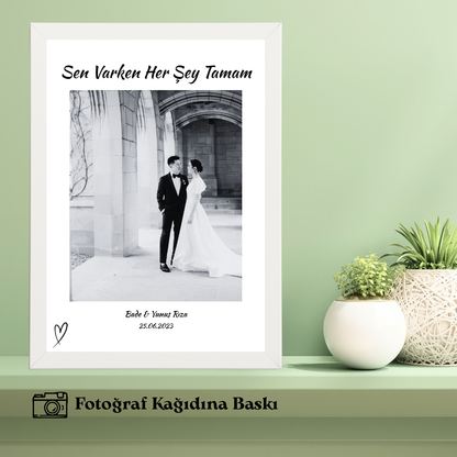 Eşe ve Sevgiliye Özel Tekli Ahşap Tablo 1 (fotoğraflı)
