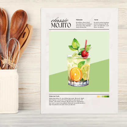 Mojito Ahşap Çerçeve Oda-Mutfak Tablosu