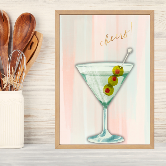 Cheers 2 Ahşap Çerçeve Oda-Mutfak Tablosu