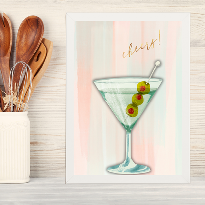 Cheers 2 Ahşap Çerçeve Oda-Mutfak Tablosu
