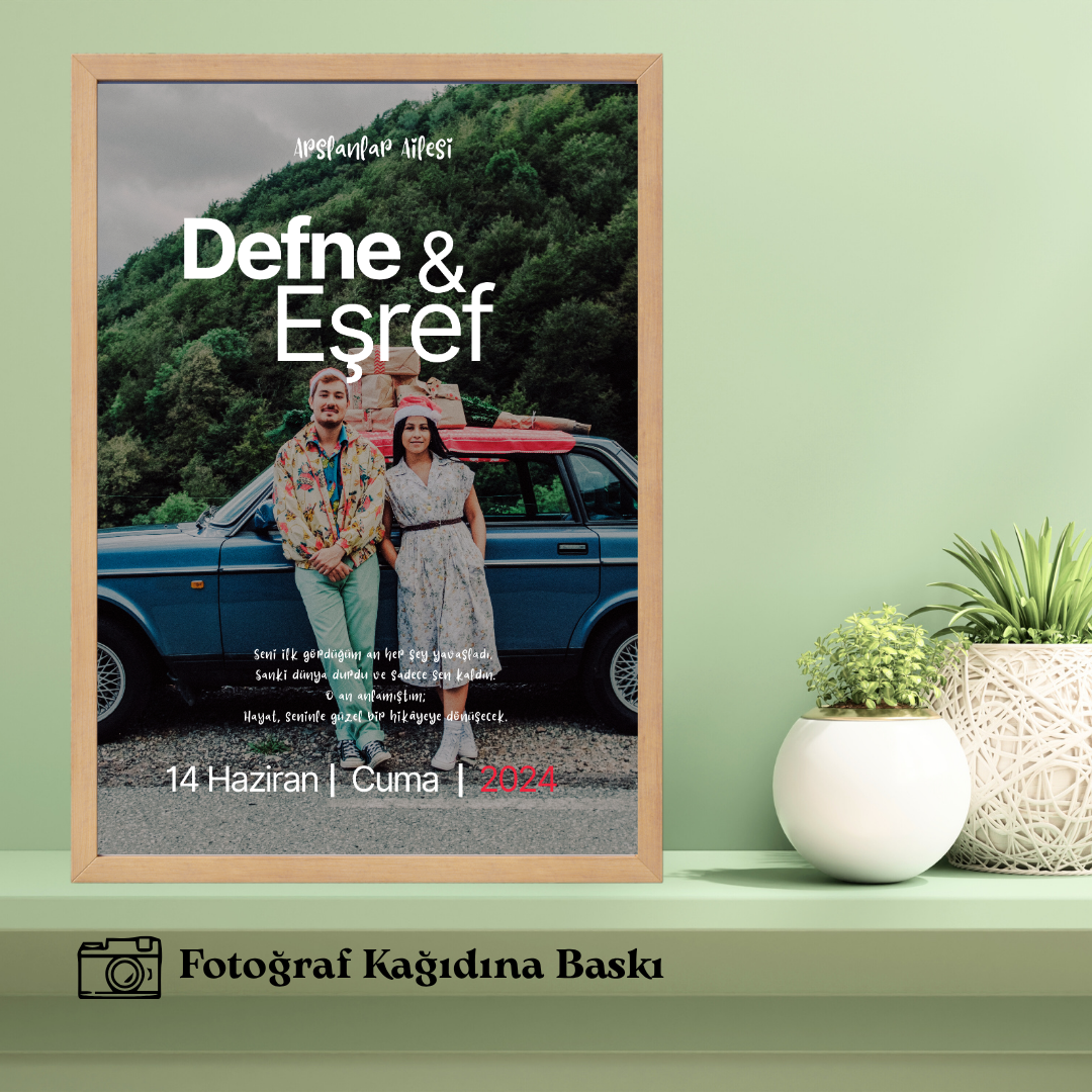 Sevgiliye ve Dostuna Özel Tekli Ahşap Film Tablosu 2 (fotoğraflı)