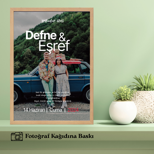 Sevgiliye ve Dostuna Özel Tekli Ahşap Film Tablosu 2 (fotoğraflı)