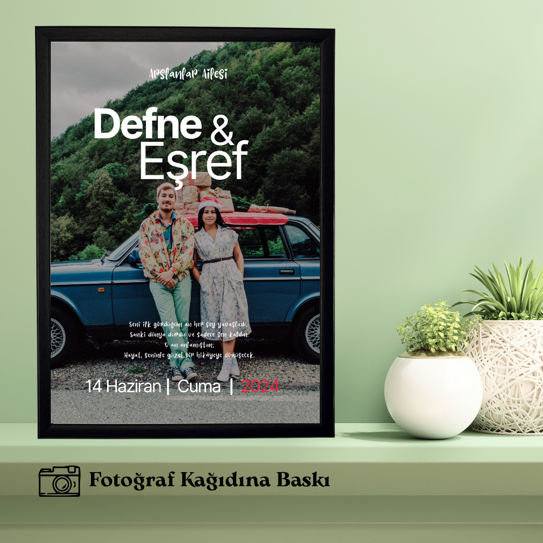 Sevgiliye ve Dostuna Özel Tekli Ahşap Film Tablosu 2 (fotoğraflı)
